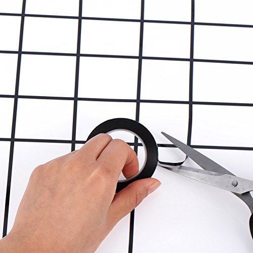 Outus 10 Packung 3 mm Breite Grafik Künstler Band Whiteboard Gridding Bänder Selbstklebend Raster Markierung Klebebänder Band, Schwarz - 5