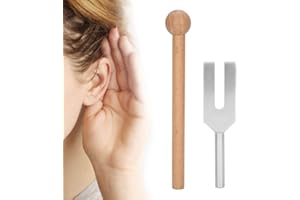 Brrnoo Diapasón de Alta frecuencia de 4096 Hz, diapasón médico de aleación de Aluminio con Martillo de Madera y Bolsa de Franela, Herramienta de Terapia de Sonido por vibración