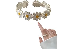 LEDSHLIU Anillo Girasol, Anillo Abierto Ajustable - Joyería Mujer Niña - Para Todas Las Ocasiones (Plata)