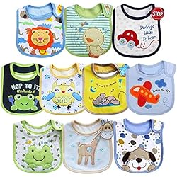Yafane 12 Bavoirs Bebe Impermeables Coton Bandana Pour Enfant Bebe Fille Garcon 0 A 24 Mois Le Repas De Bebe Bavoirs Wemaketrips Com