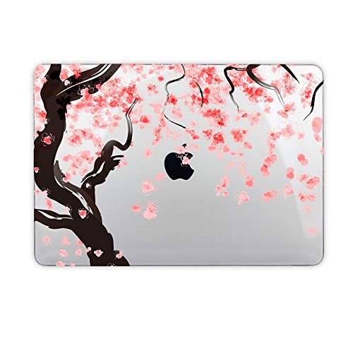 TwoL 13 Zoll Kirschbaumblüte Entwurf Hartschale Hülle für 2016 Neues MacBook Pro 13 mit/ohne Touch Bar,Transparent - 2