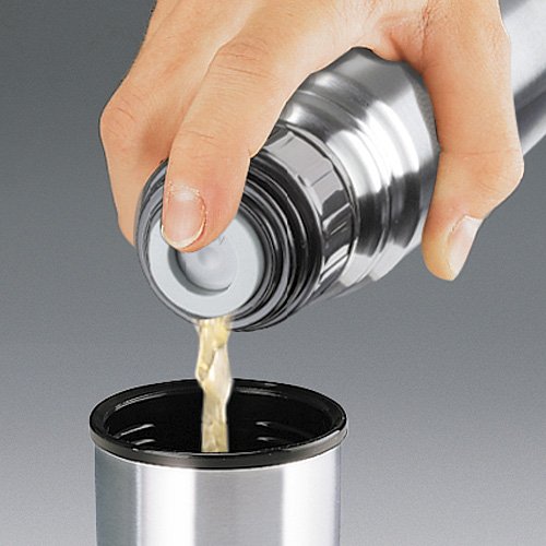 Isosteel VA-9554Q Vakuum-Isolierflasche 0,9 L aus 18/8 Edelstahl mit Quickstop-Einhandausgießsystem und Trinkbecher - 2