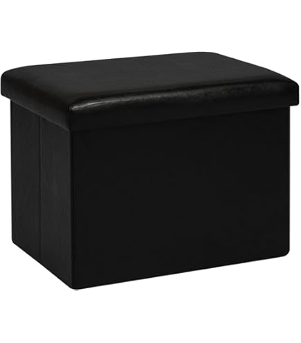 Bonlife Opvouwbare opbergkruk van kunstleer met opbergruimte, rechthoekige zitbank met harde deksel, voor woonkamer, hal, 42 x 32 x 32 cm, wit Bonlife Opvouwbare opbergkruk van kunstleer met opbergruimte, rechthoekige zitbank met harde deksel, voor woonkamer, hal, 42 x 32 x 32 cm, wit