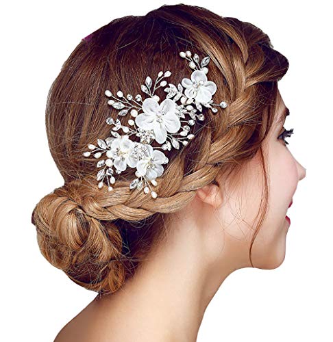 Samidy Bridal Flower Side Hair Clip Freshwater Pearl Wedding