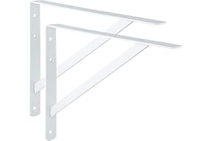 ALPENSTAHL Schwerlastwinkel [ATHENA] 2 Stück Regalwinkel I Tiefe 250 mm I Schwerlastkonsole Weiß I Wandhalterung Regal Tragkraft 300 kg I Winkel Metall massiv | Metallwinkel 90 grad