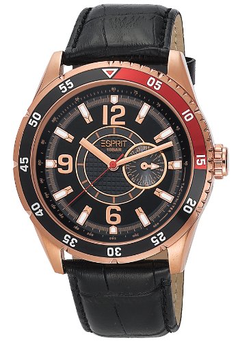 Esprit Herren-Armbanduhr XL Varsity Analog Quarz Leder ES104131005