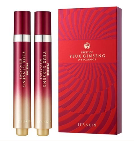 KOREAN COSMETICS, It's skin _PRESTIGE YEUX GINSENG D'ESCARGOT (15 ml * 2 , ginseng ingredient, snail mucus eye cream, nutrition, elasticity, anti-wrinkle)[001KR] by IT'S Skin