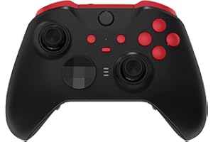 eXtremeRate Boutons Customisé pour Xbox One Elite Series 2 Manette, Trigger LB RB LT RT Bumpers ABXY Start Back Sync Buttons de Remplacement pour Xbox One Elite V2 Manette, Rouge