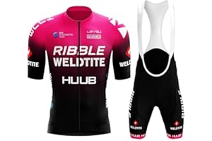 louizumify Maillots de ciclismo de manga corta para hombre Conjunto de ropa de verano, culottes de ciclismo con acolchado de gel 3D