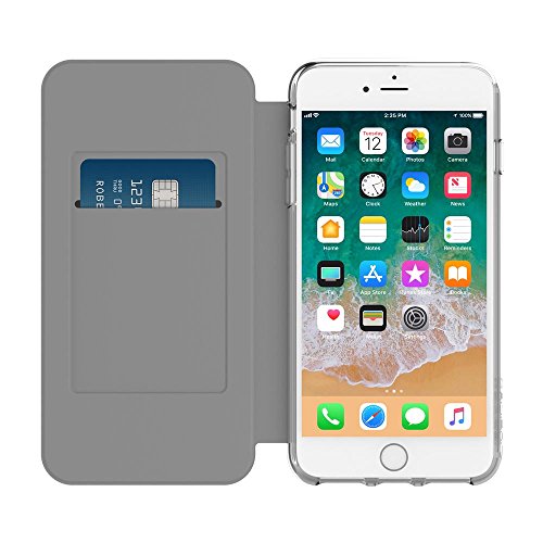 IncipioTranslucent Protective NGP Folio Flip Case Cover for iPhone 6 Plus/6S Plus/7 Plus, Clear/Black