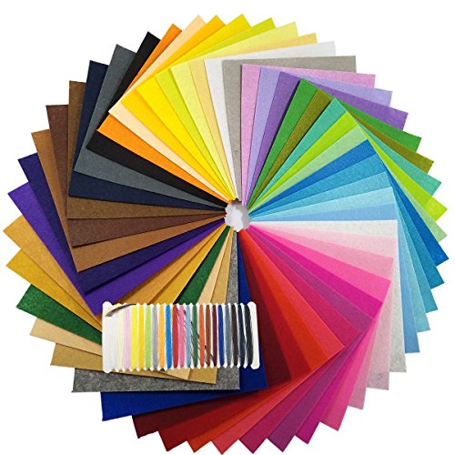 48 Hojas de Telas Fieltro Tejido de Fieltro Grueso de Acrílico para Manualidades Patchwork Costura DIY Craft Trabajo 30*30cm Espesor 1mm Colores Mixtos