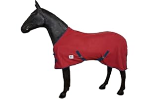 HORSE MASTER Horse Fleece Cooler Rug - Lightweight Travel Rug with Standard Neck Featuring Belly Straps - Comfortable Blanket Breathable Sheet for Outdoor Yards Stable
