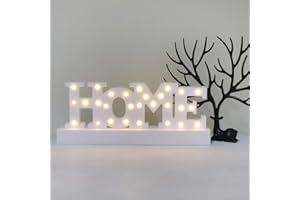 GUOCHENG Home Word Sign Light up Home Sign Ornament Batteries Operated Letter Night Lamps, Wedding Christmas Birthday Gifts, Bedroom Nursery Decorations
