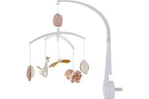 NOUKIE'S NOUKIE’S - Mobile musical - Popsie, Gigi & Louli - Rotation automatique sans piles - Compatible avec berceau, lit à barreaux et parc - Idéal dès la naissance pour apaiser et endormir bébé