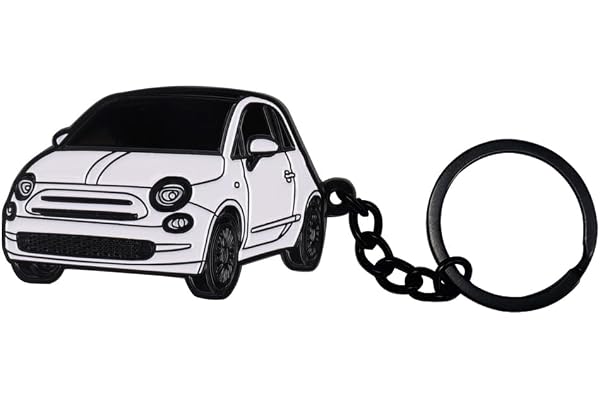BIHEE Porte-Clés Compatible Avec Fiat 500, Mini Accessoires de Porte Clé de Voiture en Métal pour Cadeau