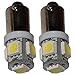 Produktbild Aerzetix - 2 X LED - Birne T4W T5W BA9s 12V 5LED SMD Weiß Xenon-Effekt Innenbeleuchtung Kontrollleuchten Deckenschwellen Füßen Tresortür Kartenleser Motorraum