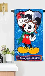 Sassoon Disney (Official Merchandise) Mickey Microfiber Printed Bath Towel for Kids Boys/Girls - Small Size