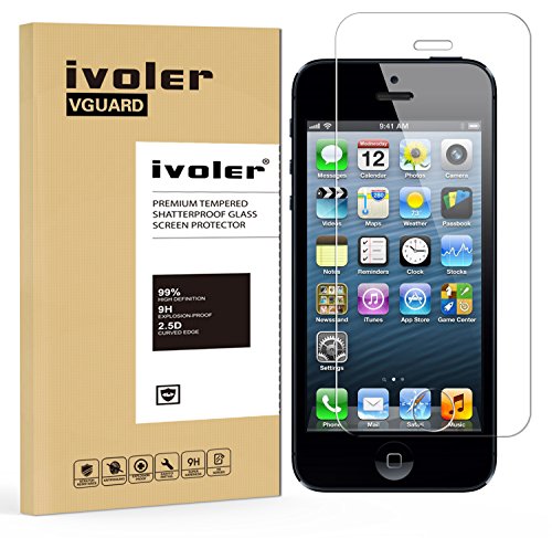 iPhone SE / 5 / 5S / 5c Protection écran, iVoler® Film Protection d'écran en Verre Trempé Glass Screen Protector Vitre Tempered pour iPhone SE / 5 / 5S / 5c 
