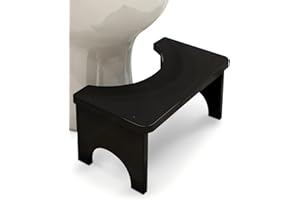 SeiriHelper Toilettenhocker aus Bambusholz für Erwachsene, Klohocker für verbesserten Stuhlgang, WC Hocker für bequemes Sitzen im Badezimmer (Schwarz)