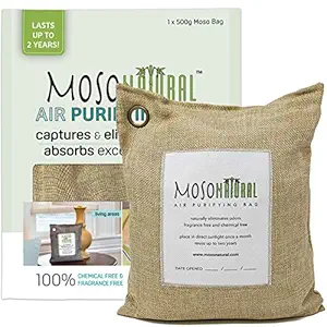 Moso Natural Bamboo Charcoal Air Purifying Bag - 500gm Natural Color