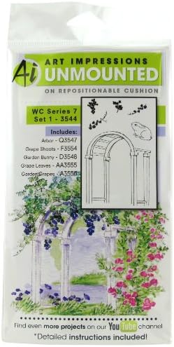 Art Impressions 3544 Watercolor Series "WC 7 Set 1" Rubber Stamp