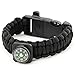 Produktbild Paracord Universal Armband inkl. Kompass + Feuerstarter + Pfeife Survival-Seil zum Armband geflochten aus reißfestem Parachute Cord Paracord Seile 350 cord in schwarz (ACHTUNG: DIESES PARACORD SEIL IST NICHT ZUM KLETTERN GEEIGNET) Marke PRECORN