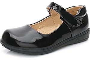 MNSZCN Girls School Shoes Black Mary Janes Flat Shoes School Uniform Shoes for Girls Toddler Comfortable Wedding Casual Shoe