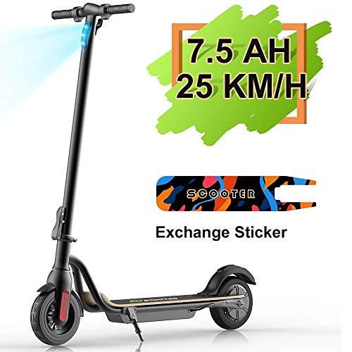 M MEGAWHEELS El Scooter eléctrico S10, batería de Gran Capacidad de 7500 mAH, Velocidad de hasta 25 km/h, neumáticos de 8.0", Scooter eléctrico portátil y Plegable para Adultos (S10-Black)