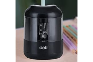 SOKIWI Elektrischer Anspitzer mit Behälter,arbeitssparendes Design,Langlebige Wolframstahlkerne,Batterien Spitzer Elektrisch,Kinderfreundlich,geeignet für alle Arten von Bleistiften 6,8-8mm