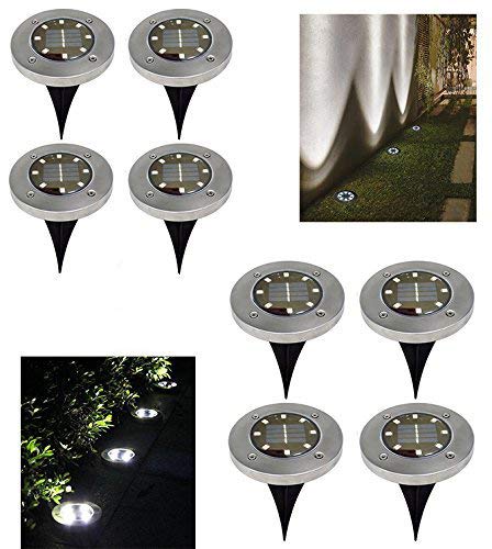 Beisaqi ad energia solare terra luci da giardino, 8 LED impermeabile per esterni luci Path Garden Light Spike paesaggio luci per giardino, sentiero yard vialetto patio Walkway