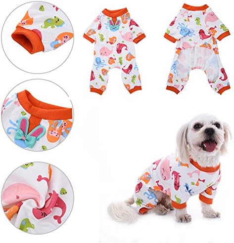 WIDEN Pet Dog Cat Mermaid Pattern Cotton Pajamas Pet Jumpsuit