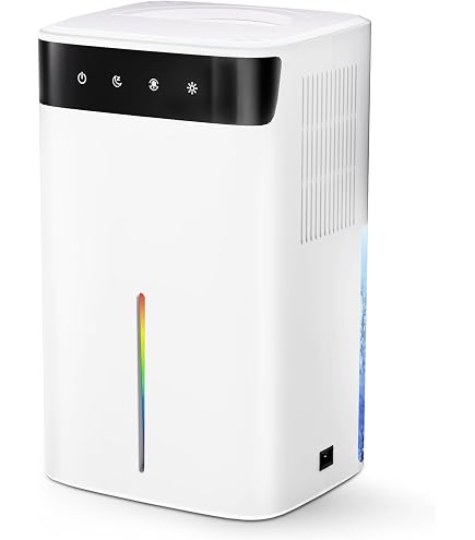 Deumidificatore Elettrico 2200ml Anti Muffa – Ultra Silenzioso, Timer 2-12h, Spegnimento Auto, LED 7 Colori Per Bagno Camera Armadio (Bianco)
