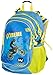 Produktbild Baagl Motorradmotiv Kinderrucksack, Schulrucksack für Jungen mit ergonomisch geformter Rücken, Brustgurt und reflektierende Elemente (Blau/Gelb)