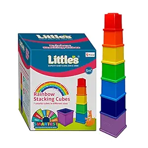 Littles Rainbow Stacking Cubes I Activity Toy for Babies I Multicolor I Infant & Preschool Toys I Develops Motor & Reasoning Skills