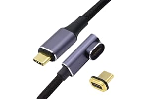 NFHK Złącze magnetyczne, kabel USB4, 20 Gb/s, niskoprofilowy, kątowy, 90 stopni, ładowanie 100 W i 8K przy 60 Hz, 5K przy 60 Hz, USB4.0