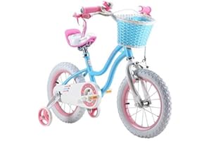 RoyalBaby star-girl girl’s kids children bike in colour blue and rose, in size 12” 14” 16” with stabilisers