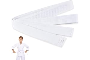 XPEX Cinturón de judo de 200 cm, cinturones de artes marciales para deportes de karate, cinturón profesional de taekwondo y aikido, cinturón de tela gruesa para niños (Blanco)