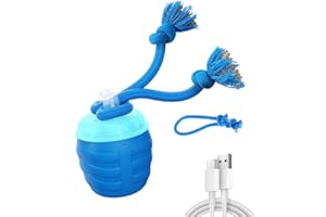 GÉNÉRIQUE Jouet Interactif Chien, Balle pour Chien-Intelligent Rechargeable, Jouet pour Chiot Occupation, pour Chiot avec Ficelle, Soulage l'ennui et le Stress, Convient aux Petits et moyens Chiens (Bleu)