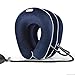 Produktbild For Halswirbel Hals Kopfstütze Unterstützung Zugkragen 3 Schichten Fussel-aufblasbares Luft-Bett u. Reise-Therapie Traktion Massager Gesundheitswesen , blue