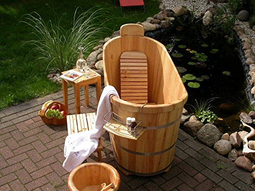 Preisvergleich Produktbild Holzbadewanne Saunatauchbecken Holz Badebottich Zuber Badezuber Badewanne Sauna TauchBecken L=130cm