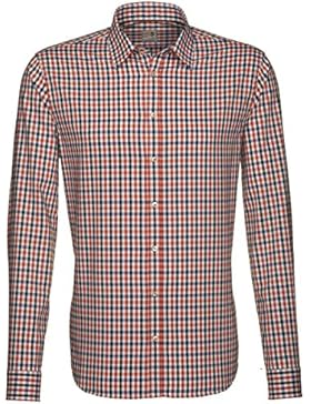 Seidensticker Herren Hemd Schwarze Rose Slim Fit orange / mehrfarbig kariert 229610.65
