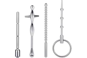 DanTanes Alternativa Divertida de uretra de Metal de Acero Inoxidable de 4 Piezas para estimular el Ojo de Caballo