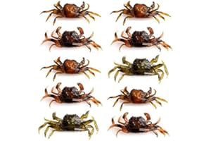 Bruafsir 10 Pezzi di per Granchio, Simulazione 3D di Granchio Morbida Gancio Appuntito, Fibbia per per Pesce di Mare, Attrezzatura per Attrezzatura per Pesce Mare