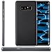 Produktbild zanasta Hülle kompatibel mit Samsung Galaxy Note 8 Silikon Case Cover [Ultra Hybrid] Carbon TPU Slim Silikonhülle Backcover Schale + Rahmen Schutzhülle mit extra Kantenschutz Schwarz-Grau