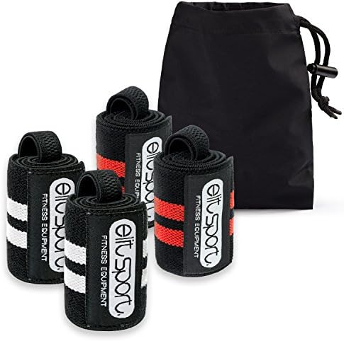 ELIT SPORT SupportSystem Wrist Wraps | 18" (45 cm) Heavy Duty Wrist Wraps | Crossfit | Weightlifting | Powerlifting | Kettlebells | PressUps & PullUps - Ideal Protection for Wrists - Unisex - Includes FREE Carry Bag -1 Year Warranty