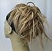New Tousled Synthetic Hairpiece Scrunchies Straight Elastic updo Scrunchy BUN Brown Blonde Instant Ponytail wig Hairdo (Mix Dark Blonde 2 #27/613)