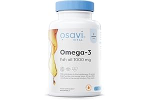 ‎OSAVI Osavi - Omega-3 Fischöl | 1000 mg pro Softgel - Molekular destilliert für reine Qualität & gezielte Omega-3-Versorgung - Für Herz, Gehirn & Sehkraft | 60 Softgels