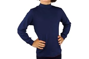 KLOTTZ-POLO44-Maglietta Maniche Lunghe Bambini e Ragazzi a Collo Alto per Halloween, Abbigliamento Sportivo, Uniformi Scolastiche, Natale, Cosplay. Cotone.