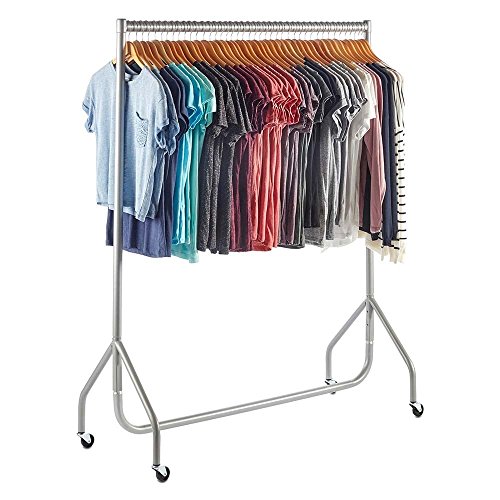 Shopfitting Warehouse Stabiler, Großer Kleiderständer, Garderobenständer – Robuste 122cm lange Profi-Kleiderstange komplett aus Stahl in Silbergrau - 2