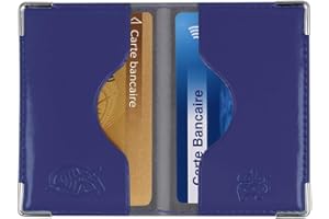 Color Pop® Etui 2 Cartes bancaires blindé (Anti-RFID) - Fabrication française - Protection des données bancaires (Indigo)